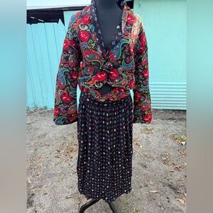 Vintage Chaus 3-Piece Set : Skirt , belt and Jacket , Size S